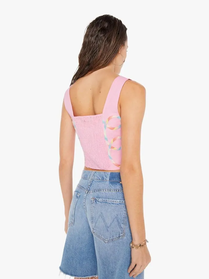 Women Shirts Mother Denim The Juggler Corset Pink
