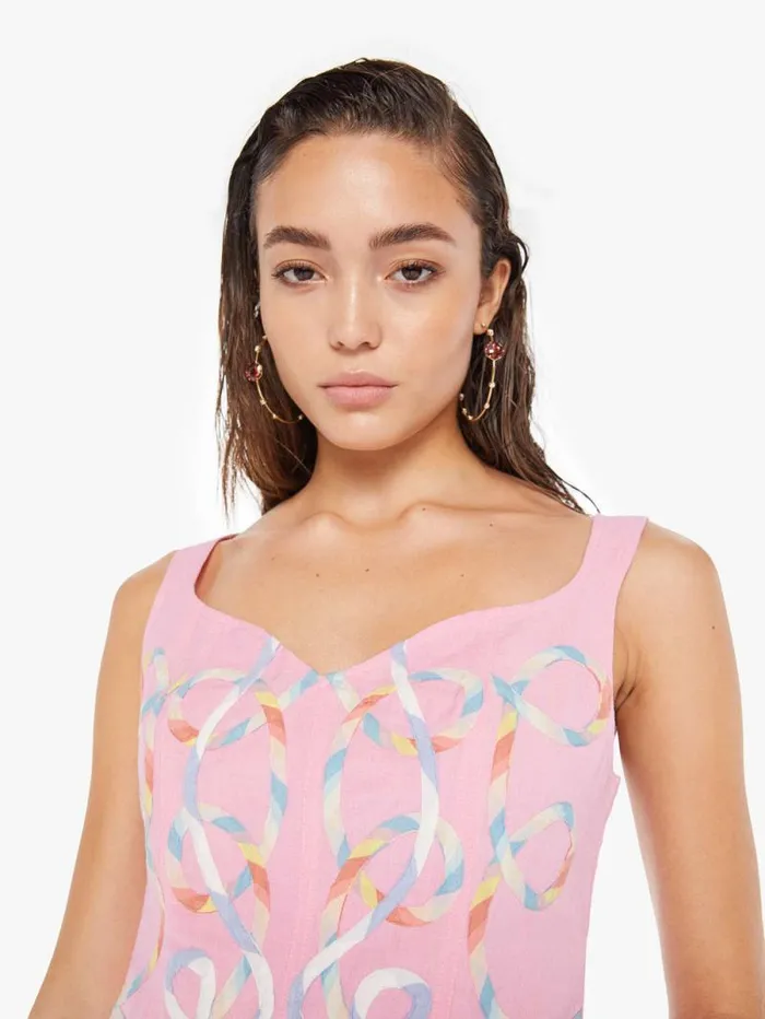 Women Shirts Mother Denim The Juggler Corset Pink