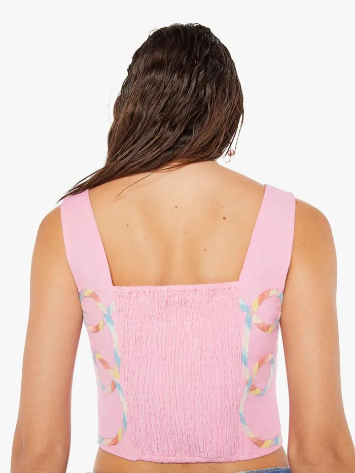 Women Shirts Mother Denim The Juggler Corset Pink