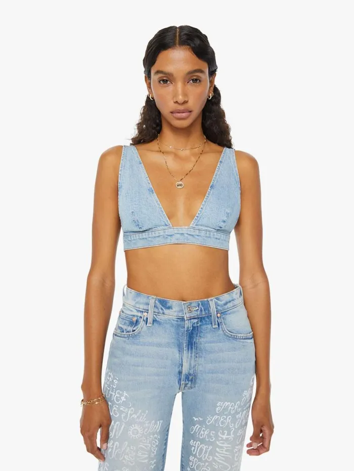 Women Shirts Mother Denim The Tit For Tat Blue medium