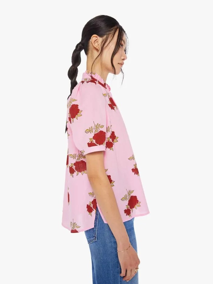 Women Shirts Mother Denim Winnie Shirt Pink Ruby