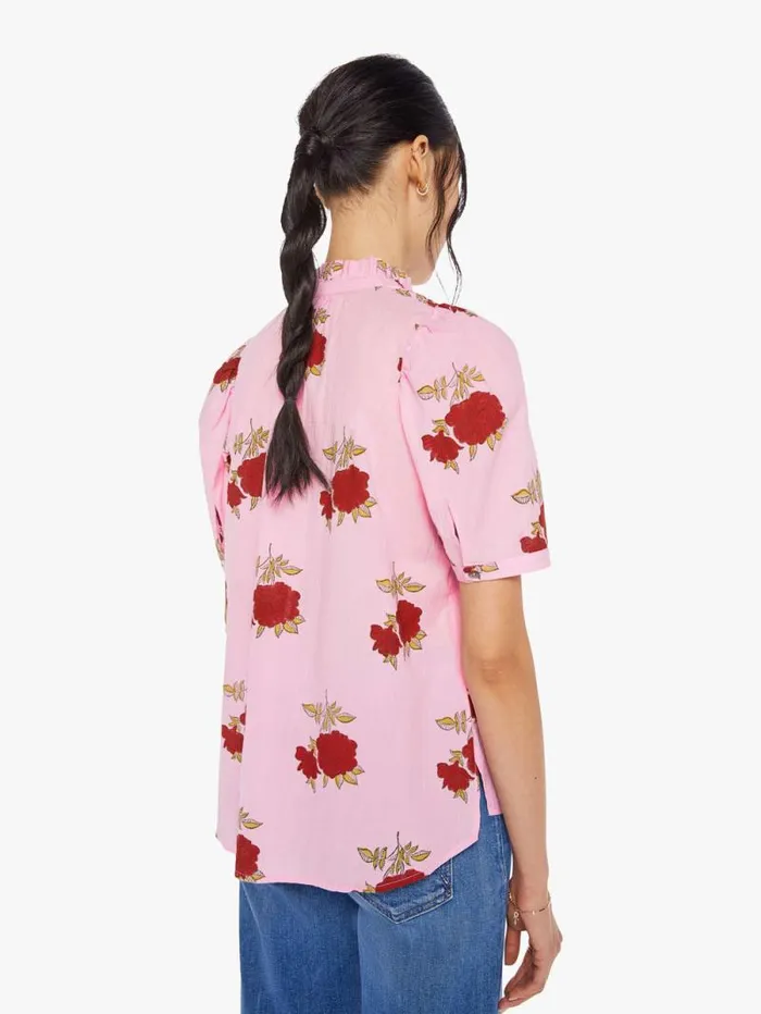 Women Shirts Mother Denim Winnie Shirt Pink Ruby