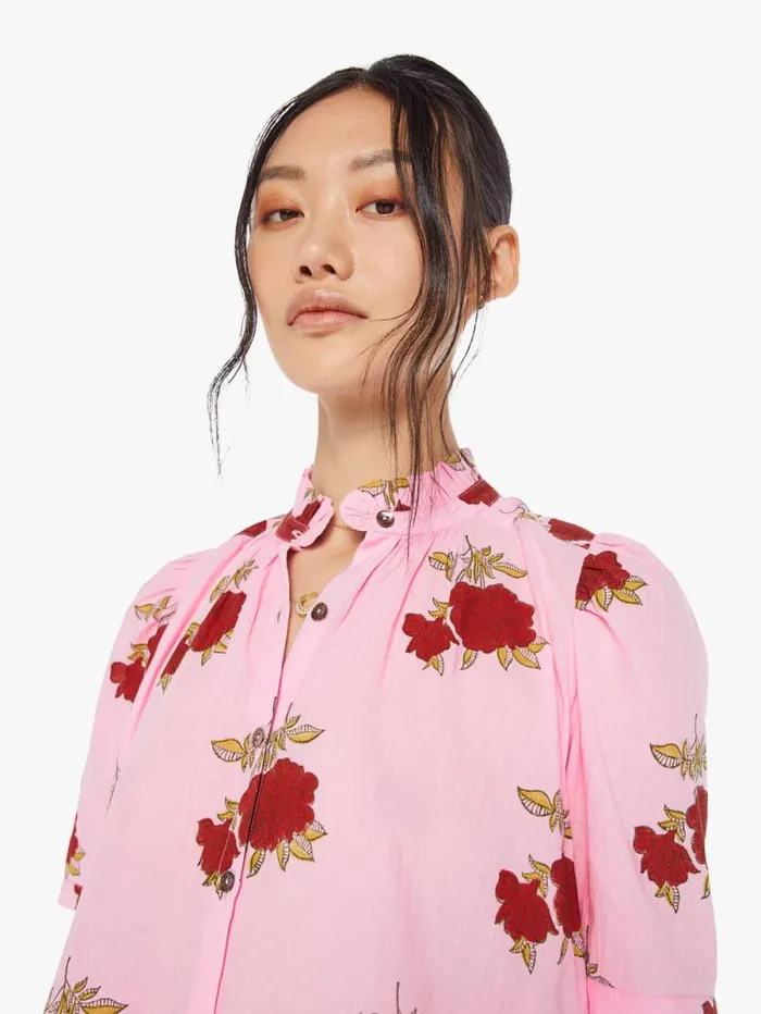 Women Shirts Mother Denim Winnie Shirt Pink Ruby