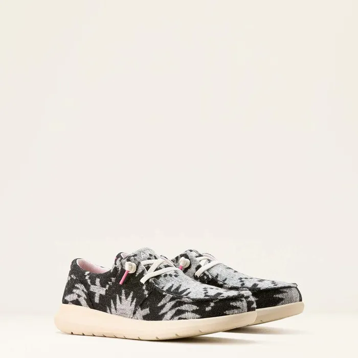 Women Shoes and Sneakers Ariat Hilo Shoe Black and White Flannel Blanket