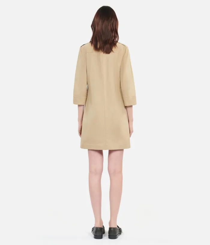Women Short Beige Safari Dress THE KOOPLES Dresses and Jumpsuits