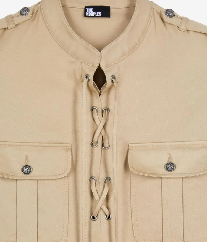 Women Short Beige Safari Dress THE KOOPLES Dresses and Jumpsuits