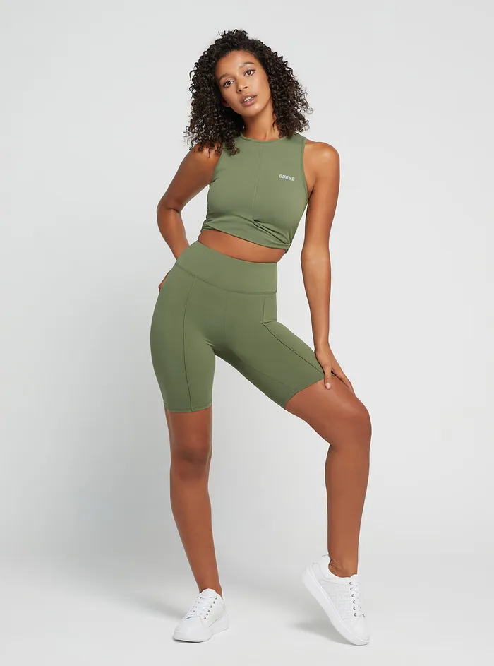 Women Shorts GUESS Green Coline Active Bike Shorts Women Shorts GUESS Green Coline Active Bike Shorts