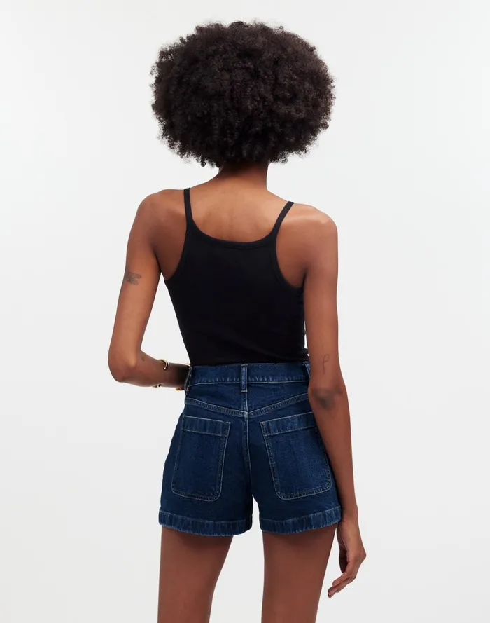 Women Shorts Madewell The Denim Emmett Short Patch Pocket Edition Stonegrove Wash