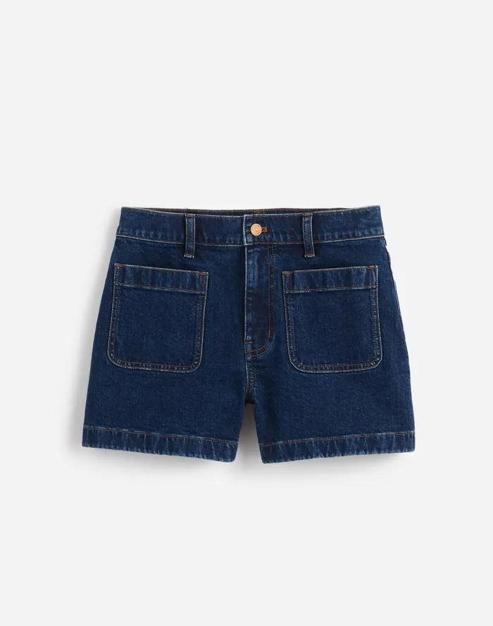 Women Shorts Madewell The Denim Emmett Short Patch Pocket Edition Stonegrove Wash