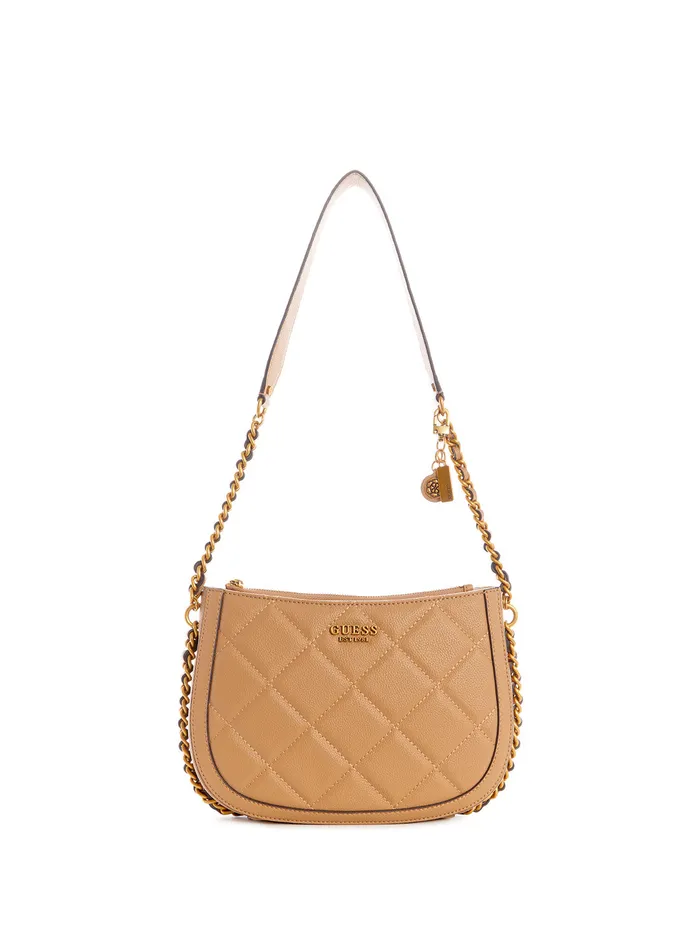 Women Shoulder Bag GUESS Beige Abey Hobo Shoulder Bag