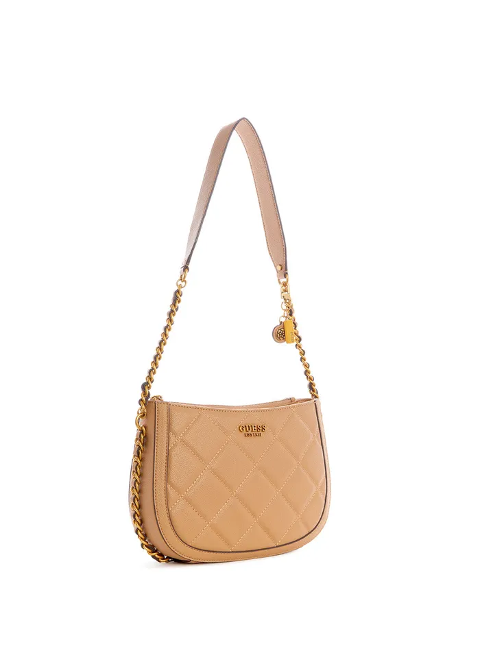 Women Shoulder Bag GUESS Beige Abey Hobo Shoulder Bag Women Shoulder Bag GUESS Beige Abey Hobo Shoulder Bag