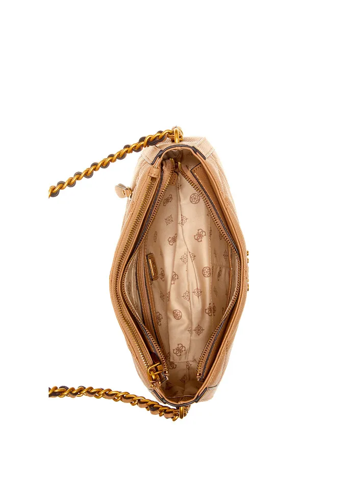 Women Shoulder Bag GUESS Beige Abey Hobo Shoulder Bag Women Shoulder Bag GUESS Beige Abey Hobo Shoulder Bag