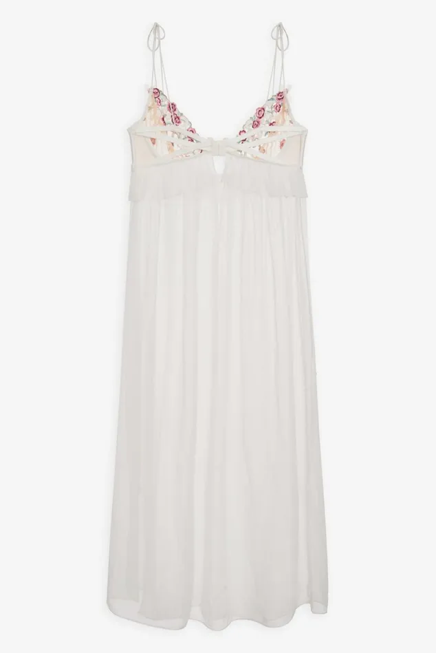 Women Siena Midi Slip Dress White For Love and Lemons Lingerie