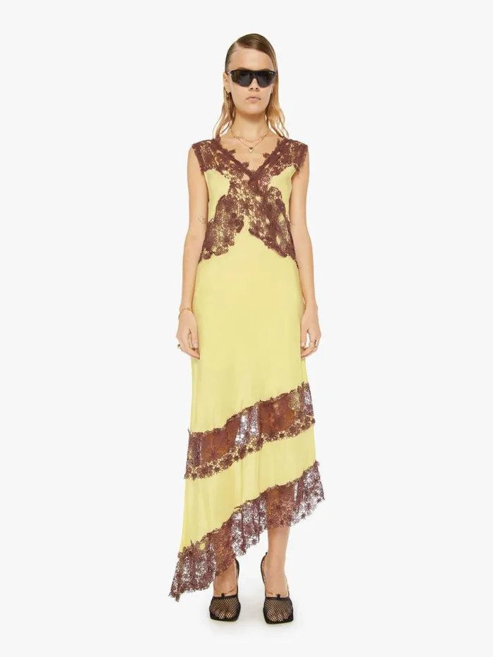 Women Skirts and Dresses Mother Denim Lex Midi Dress Yellow
