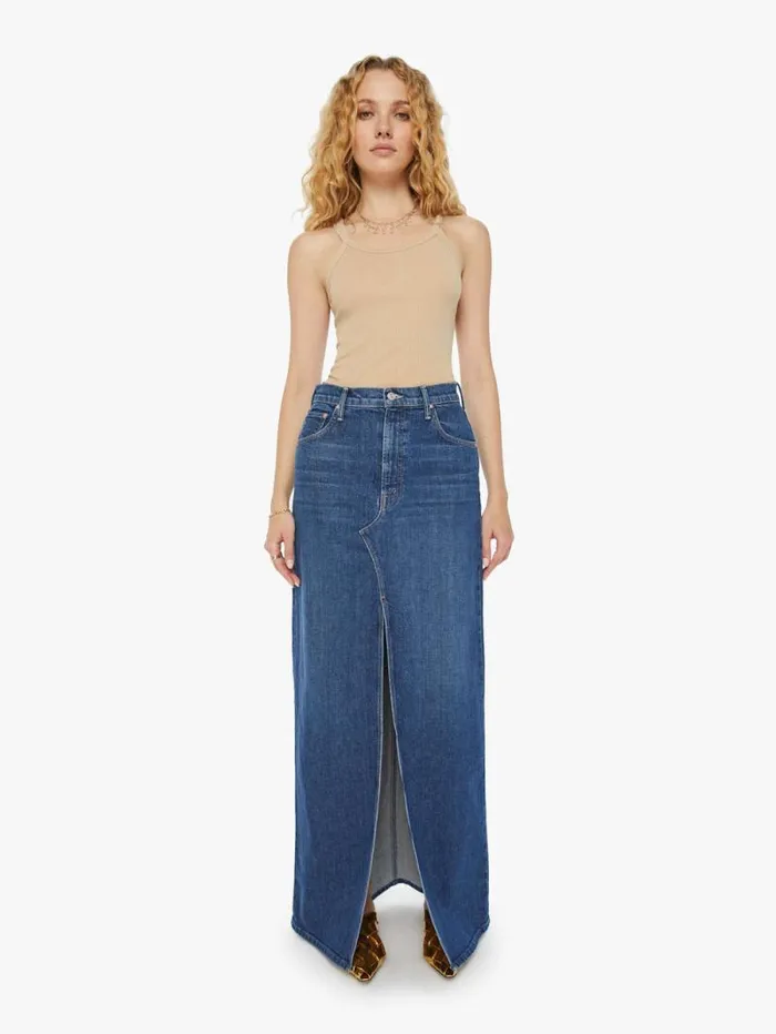 Women Skirts and Dresses Mother Denim The Bombshell Maxi Blue dark