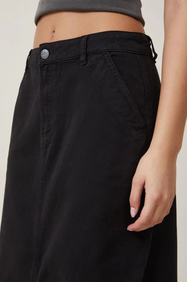 Women Skirts Cotton On Ryder Utility Maxi Skirt Black