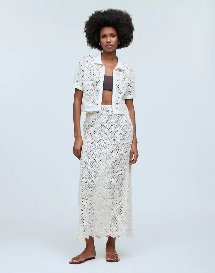 Women Skirts Madewell Agua Bendita Tove Skirt Cream