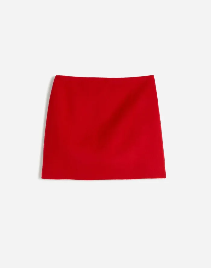 Women Skirts Madewell DoubleFaced Mini Skirt In Wool Blend Bright Cherry