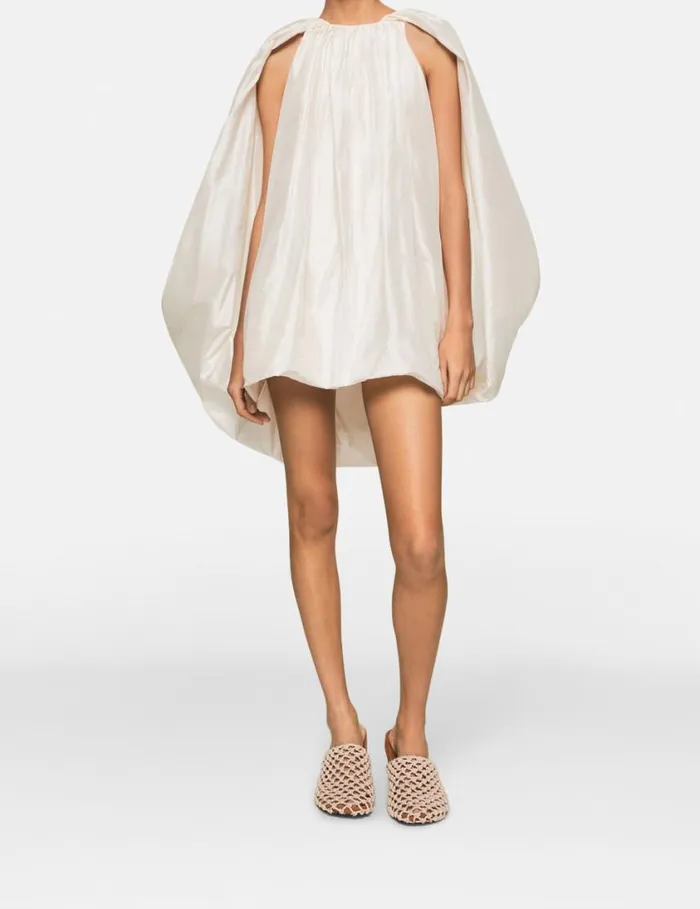 Women Sleeveless Cape Mini Dress Pure White Stella McCartney Dresses