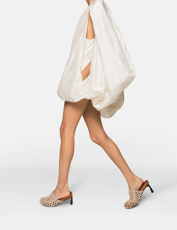 Women Sleeveless Cape Mini Dress Pure White Stella McCartney Dresses