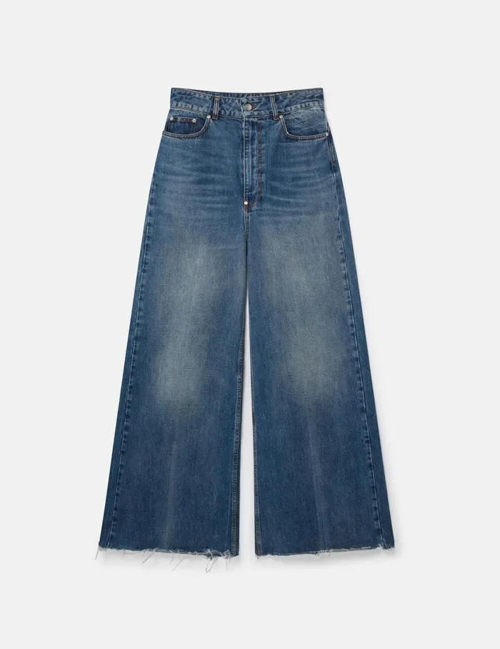 Women Slouchy Flared HighRise Denim Jeans Vintage Wash Denim Stella McCartney Denim