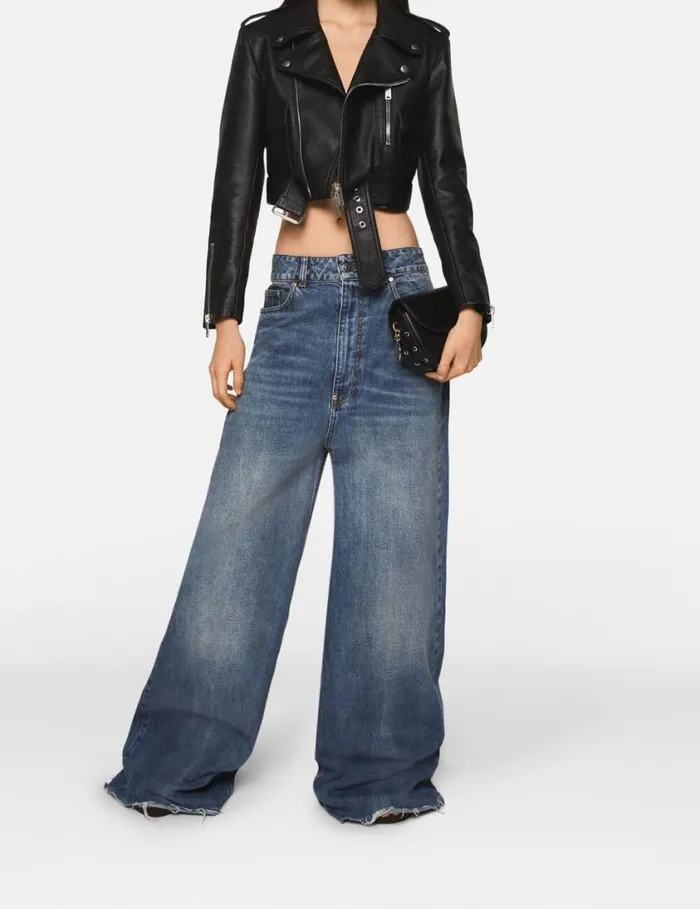 Women Slouchy Flared HighRise Denim Jeans Vintage Wash Denim Stella McCartney Denim