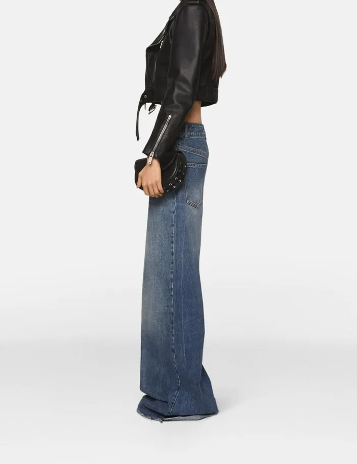 Women Slouchy Flared HighRise Denim Jeans Vintage Wash Denim Stella McCartney Denim