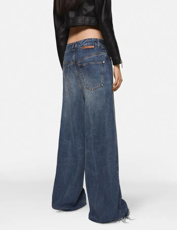 Women Slouchy Flared HighRise Denim Jeans Vintage Wash Denim Stella McCartney Denim