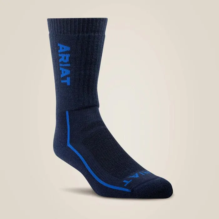 Women Socks Ariat Heavyweight Merino Wool Steel Toe Performance Work Sock Navy