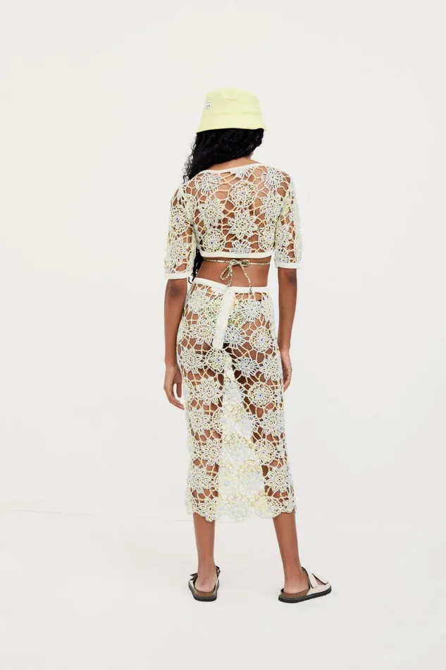 Women Sofia Midi Skirt Light Blue For Love and Lemons Knitwear