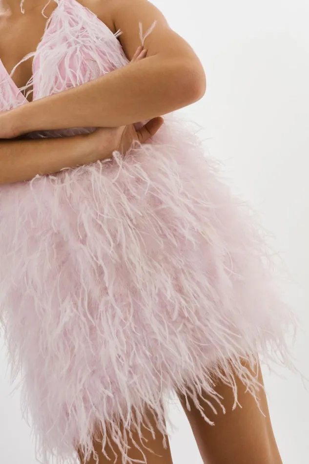 Women SOLVEIG Feather Dress Pink Parasol LAMARQUE Dresses Women SOLVEIG Feather Dress Pink Parasol LAMARQUE Dresses