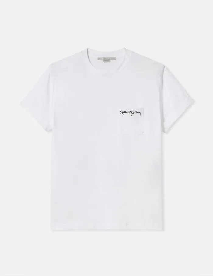 Women Stella Logo Heart Embroidery TShirt White Stella McCartney Sweatshirts And TShirts