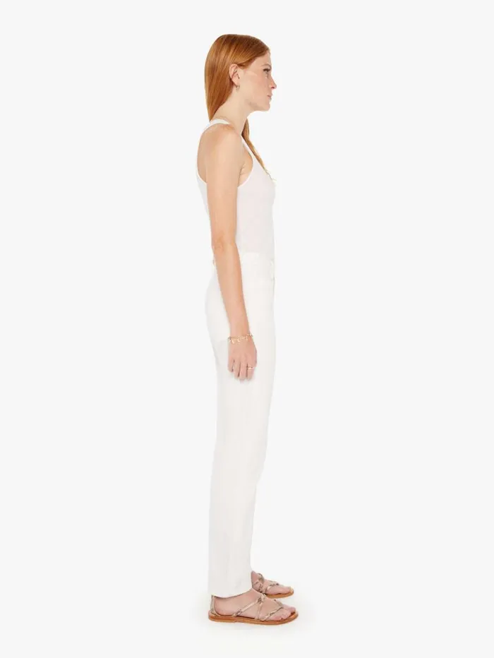 Women Straight Mother Denim The Smarty Pants Skimp White