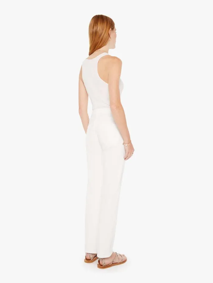 Women Straight Mother Denim The Smarty Pants Skimp White