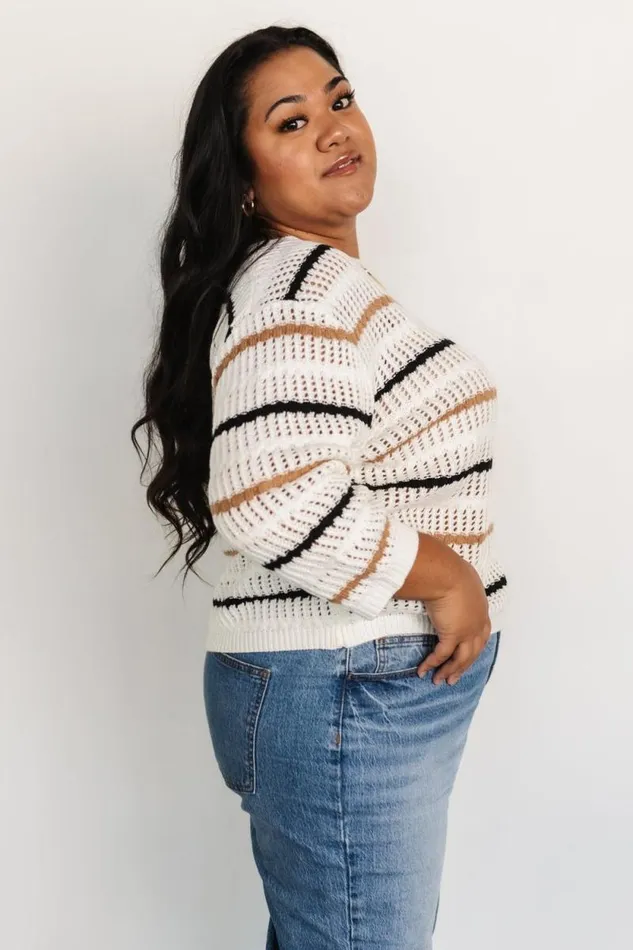 Women Sundance Knit Sweater Top Ivory Multi Stripe Baltic Born Sweaters Women Sundance Knit Sweater Top Ivory Multi Stripe Baltic Born Sweaters