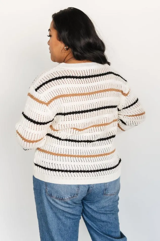 Women Sundance Knit Sweater Top Ivory Multi Stripe Baltic Born Sweaters Women Sundance Knit Sweater Top Ivory Multi Stripe Baltic Born Sweaters