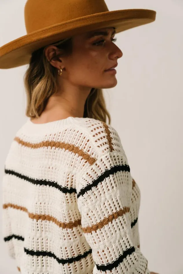 Women Sundance Knit Sweater Top Ivory Multi Stripe Baltic Born Sweaters Women Sundance Knit Sweater Top Ivory Multi Stripe Baltic Born Sweaters