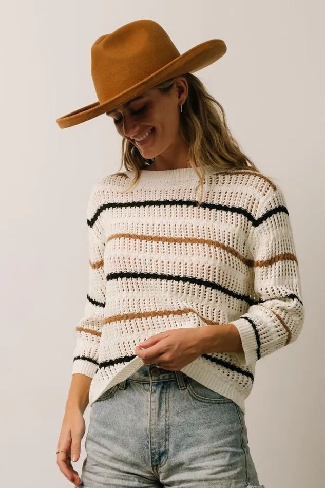 Women Sundance Knit Sweater Top Ivory Multi Stripe Baltic Born Sweaters Women Sundance Knit Sweater Top Ivory Multi Stripe Baltic Born Sweaters