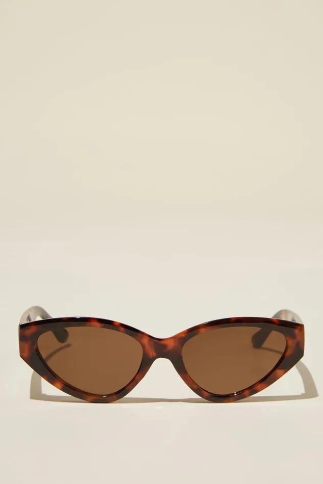 Women Sunglasses Cotton On Mia Cateye Sunglasses Sepia Tort
