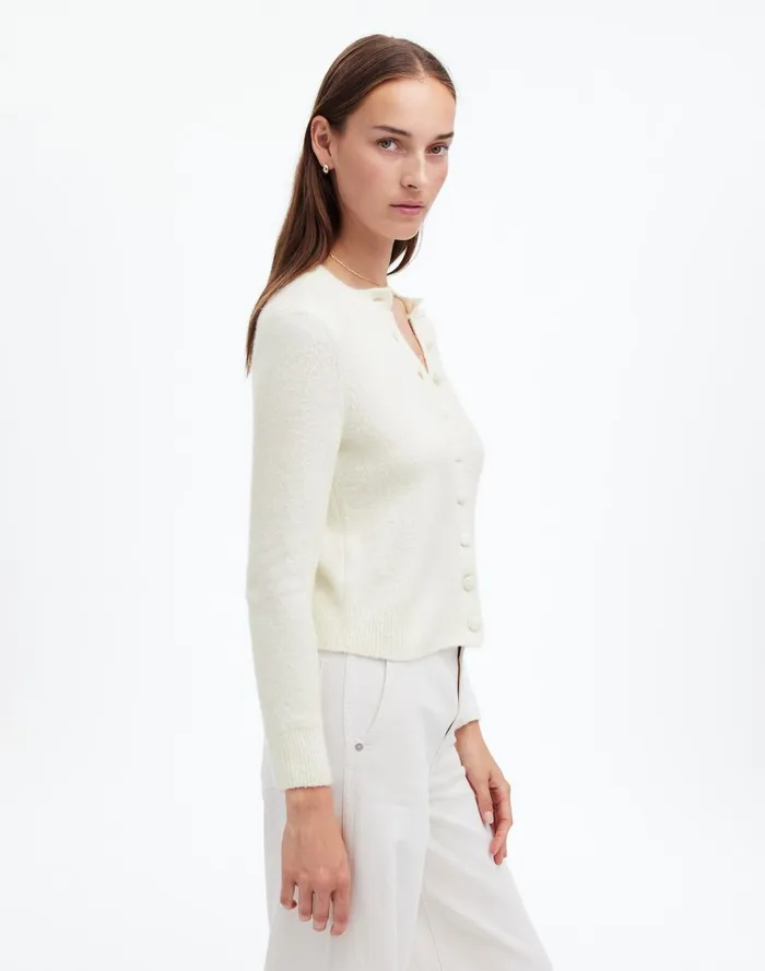 Women Sweaters Madewell CottonBlend Cardigan Winter White