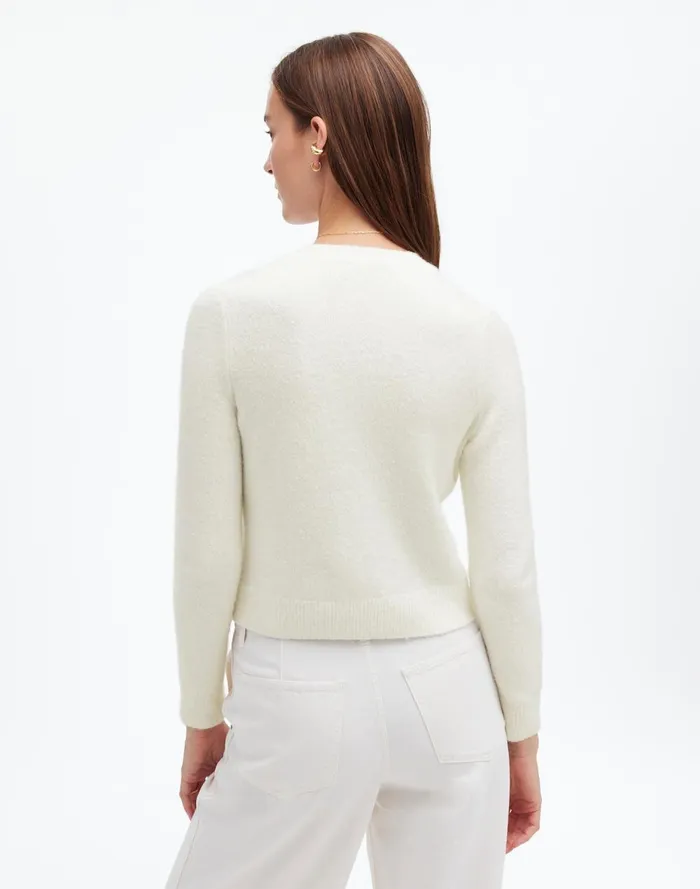 Women Sweaters Madewell CottonBlend Cardigan Winter White