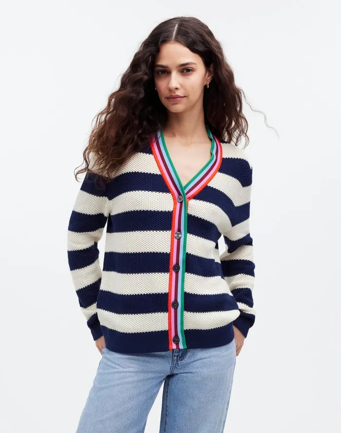 Women Sweaters Madewell KULE The Raven Cardigan Navy Cream