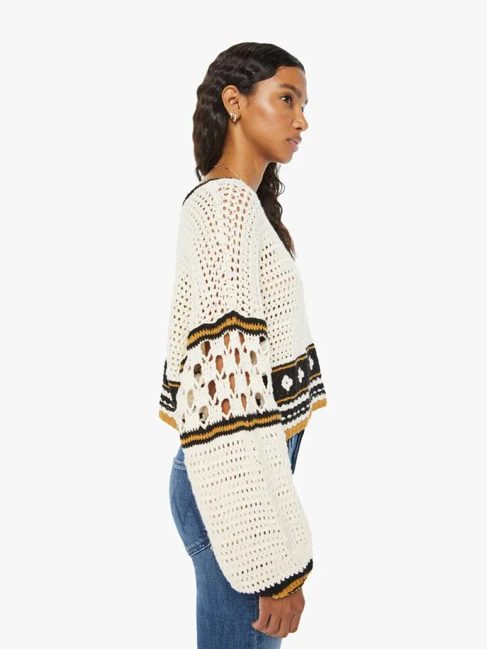 Women Sweaters Mother Denim The Bell Sleeve Pull Over Brown