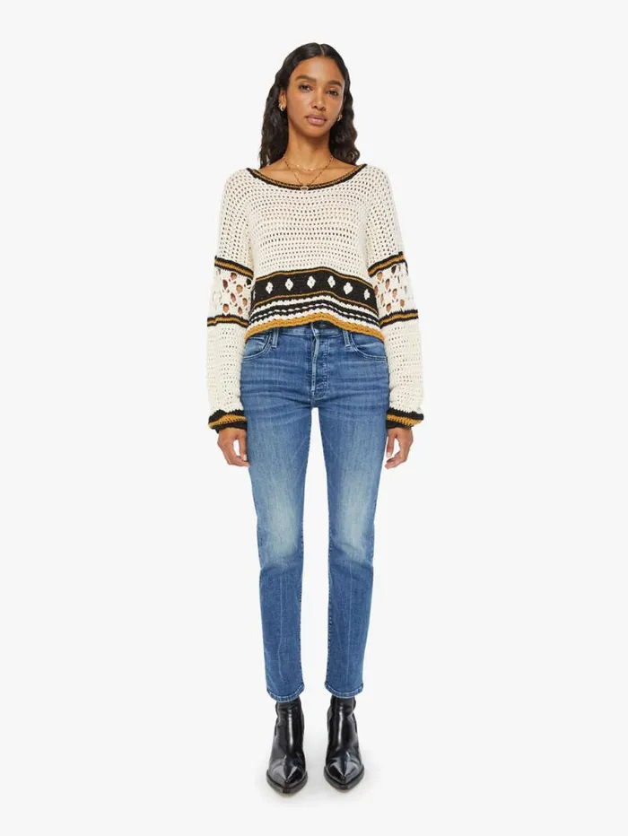 Women Sweaters Mother Denim The Bell Sleeve Pull Over Brown