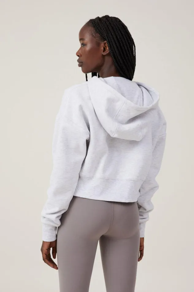 Women Sweats and Hoodies Cotton On Plush Essential Graphic Cropped Zip Through Cherry Dreamlcn Amber Vittoria