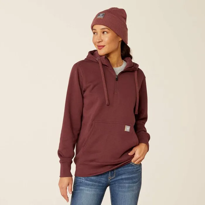 Women Sweatshirts and Hoodies Ariat Rebar Skill Set 12 Zip Hoodie Catawba Grape