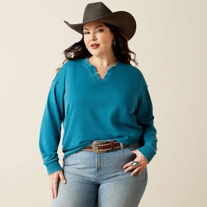 Women Sweatshirts and Hoodies Ariat Unwind Sweatshirt Ocean Depths