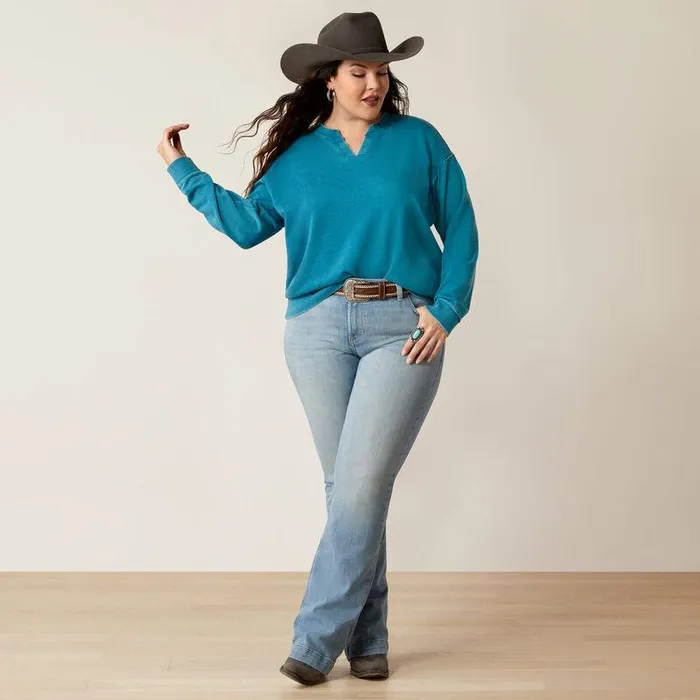 Women Sweatshirts and Hoodies Ariat Unwind Sweatshirt Ocean Depths