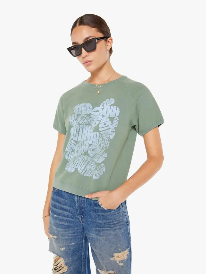 Women Sweatshirts Mother Denim The Short Sleeve Concert Green