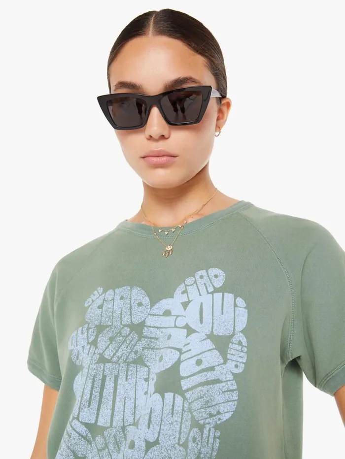Women Sweatshirts Mother Denim The Short Sleeve Concert Green